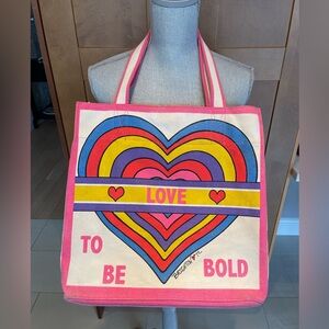 BRIGHTON "Love to be Bold" Vivid Colored Canvas Tote Bag, Preowned